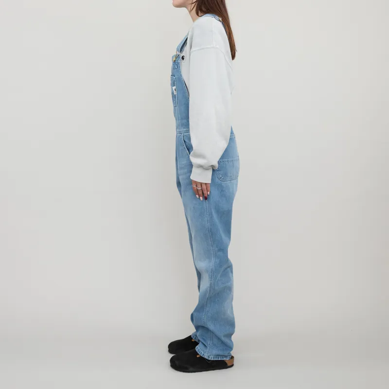 Carhartt WIP Womens Bib Overall Straight Blue Light True Washed-1