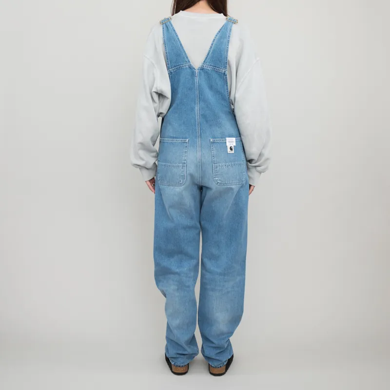 Carhartt WIP Womens Bib Overall Straight Blue Light True Washed-2