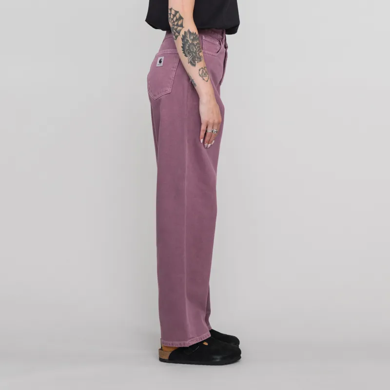 Carhartt WIP Womens Brandon Pant Dusty Fuchsia Pink Stone Dyed