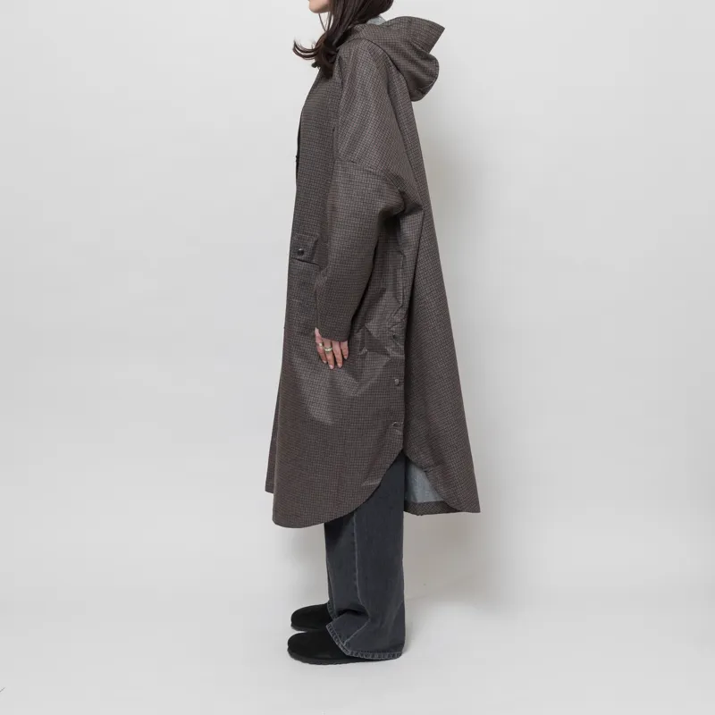 Leon And Harper Womens Vannah Check Poncho Brown-2