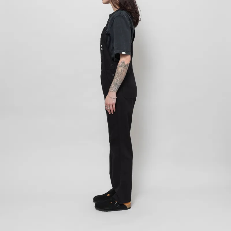 Carhartt WIP Womens Bib Overall Straight Black Rinsed Hubbard Canvas-1