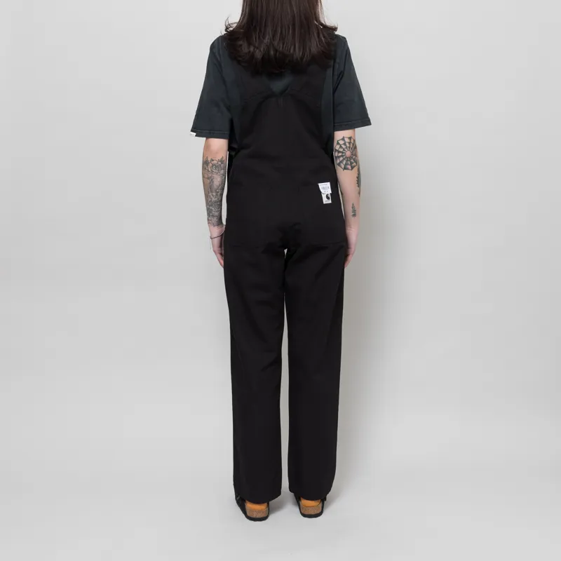 Carhartt WIP Womens Bib Overall Straight Black Rinsed Hubbard Canvas-2