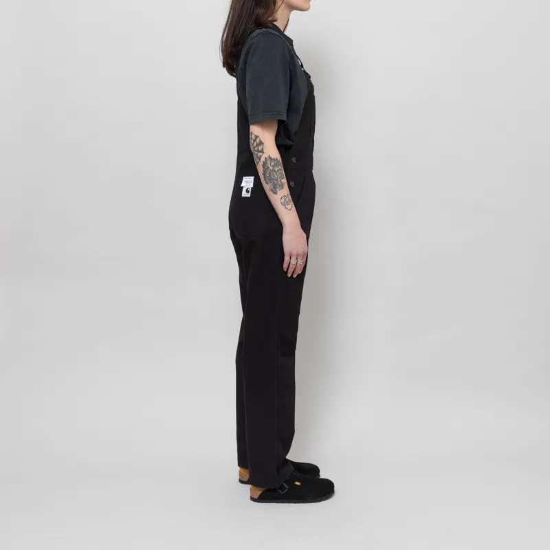 Carhartt WIP Womens Bib Overall Straight Black Rinsed Hubbard Canvas-3
