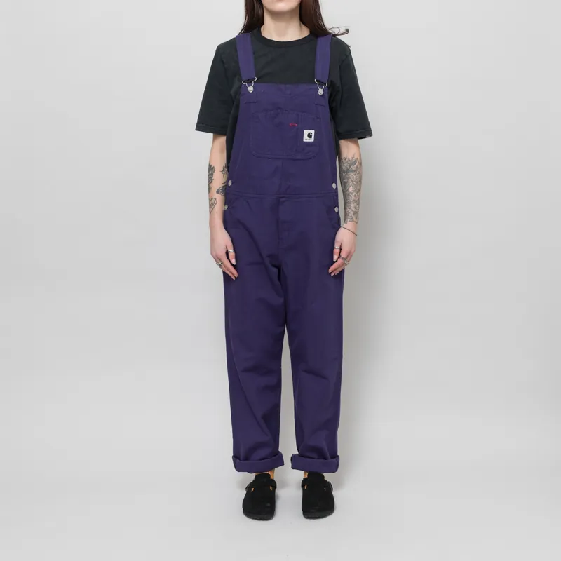 Carhartt WIP Womens Bib Overall Straight Aura Rinsed Hubbard Canvas