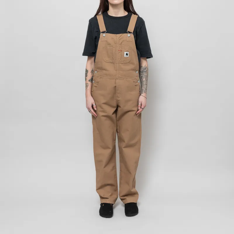 Carhartt WIP Womens Bib Overall Straight Peanut Rinsed Hubbard Canvas