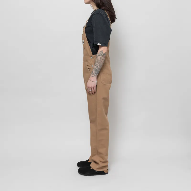 Carhartt WIP Womens Bib Overall Straight Peanut Rinsed Hubbard Canvas-1
