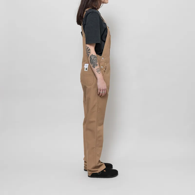 Carhartt WIP Womens Bib Overall Straight Peanut Rinsed Hubbard Canvas-3