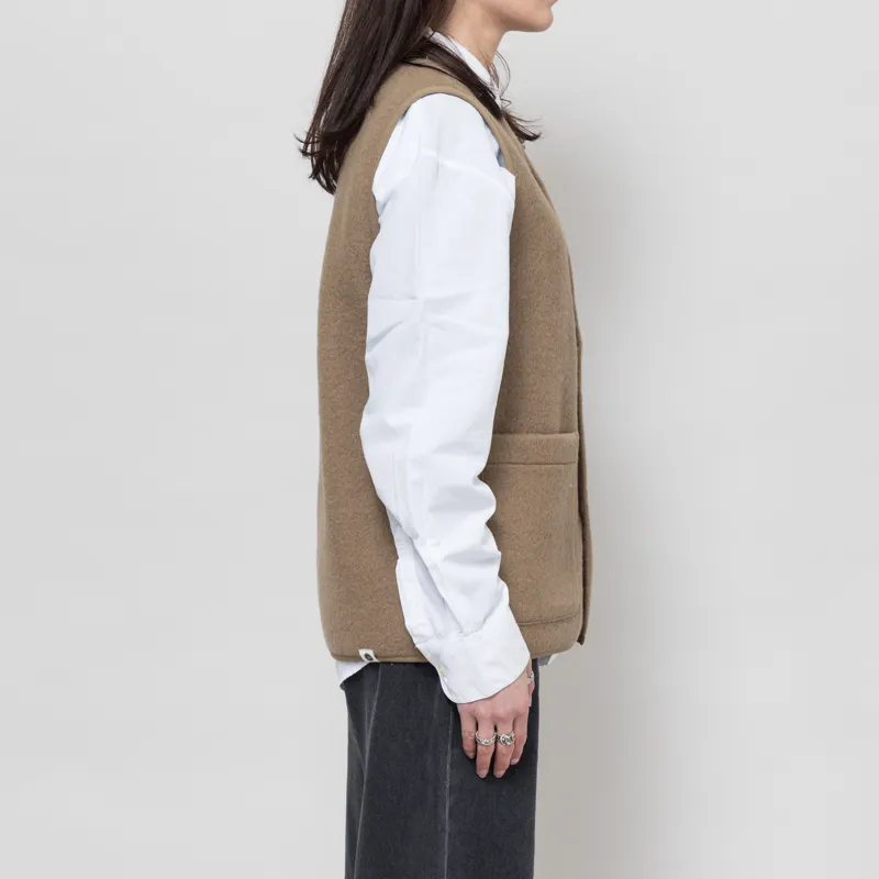 Anerkjendt Womens Akrasmus Boiled Wool Gilet Incense-3