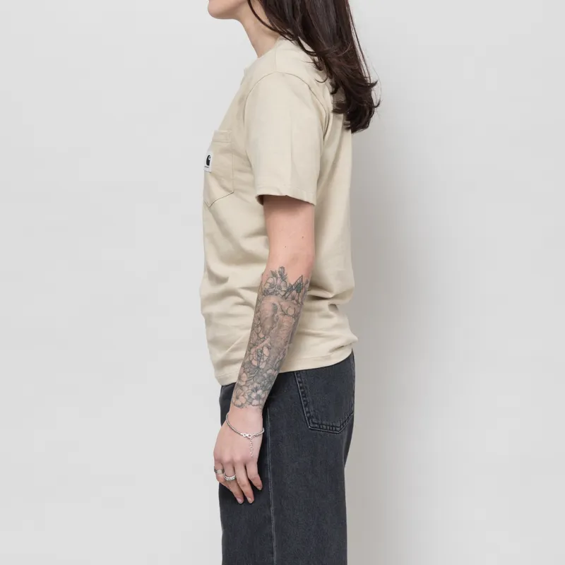 Carhartt WIP Womens Pocket T Shirt Fleur De Sel-1