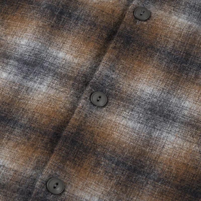 Universal Works Brushed Stripe Work Shirt Brown Check-4