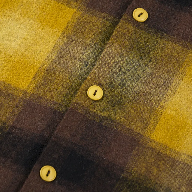 Universal Works Brushed Stripe Work Shirt Mustard Check-4