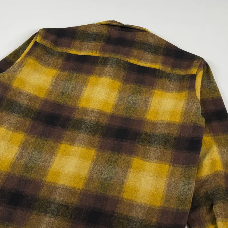 Universal Works Brushed Stripe Work Shirt Mustard Check-3