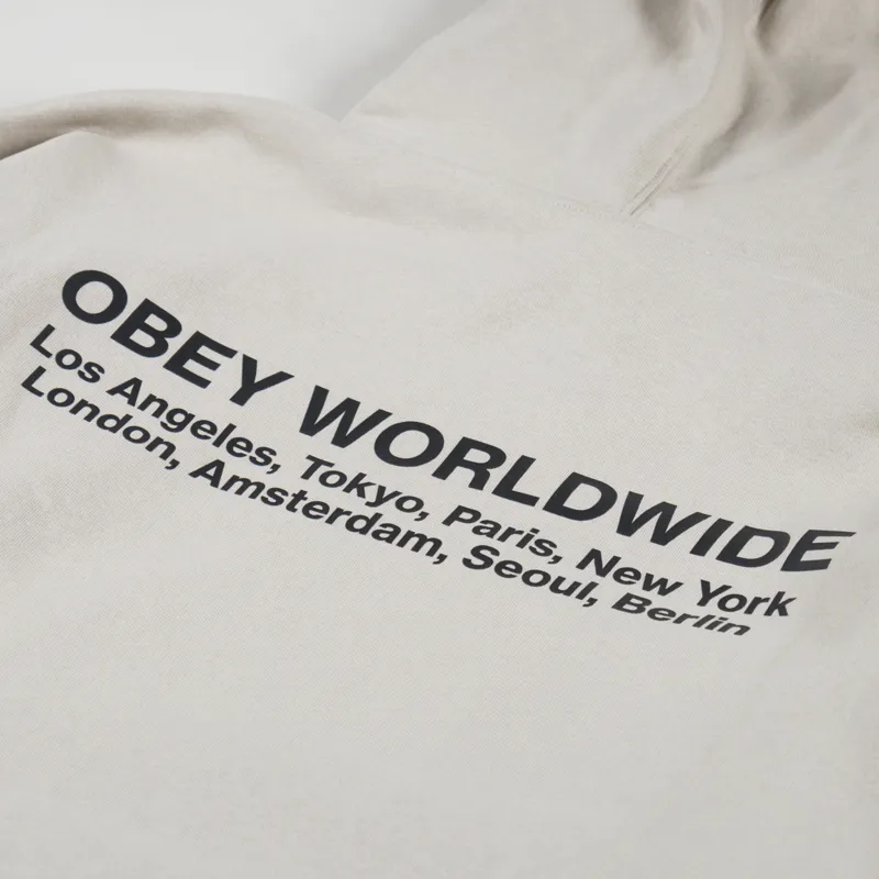 Obey Worldwide Cities Hoodie Silver Grey-3
