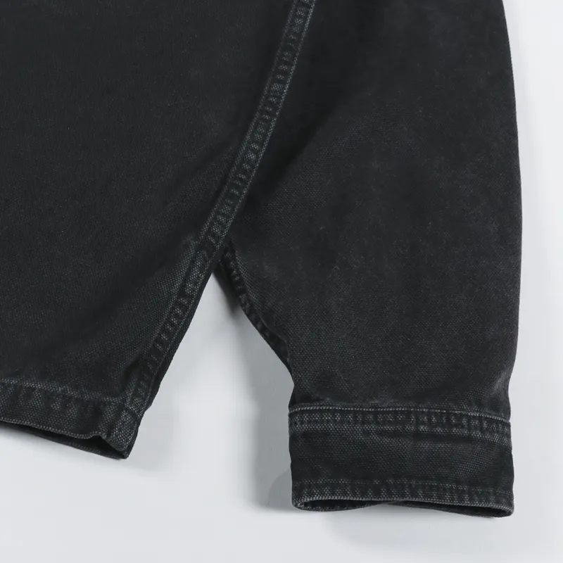 Stussy Washed Canvas Zip Shirt Black-9
