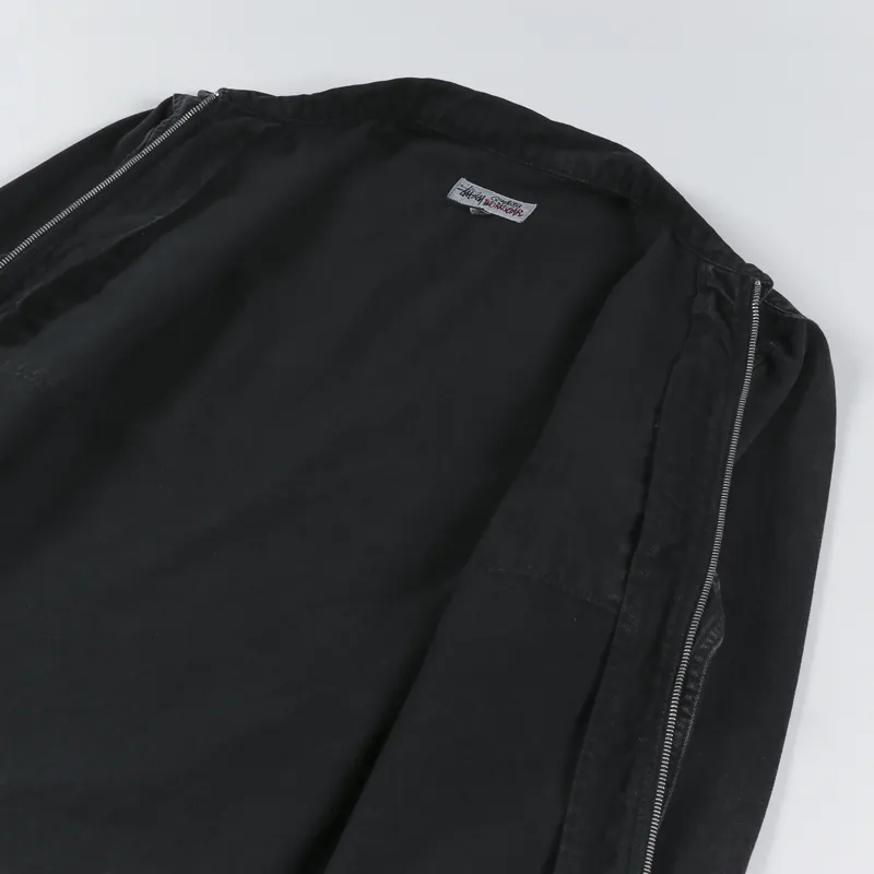 Stussy Washed Canvas Zip Shirt Black