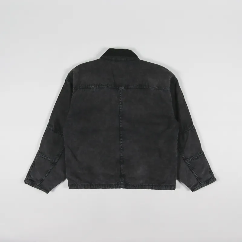 Stussy Mens Workwear Washed Canvas Shop Jacket Black