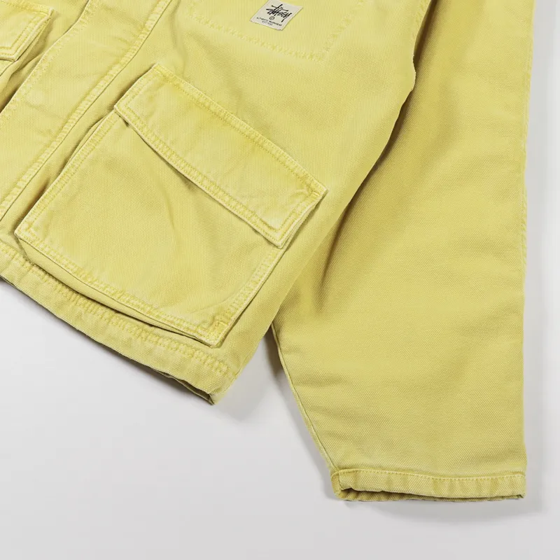 Stussy Mens Winter Coat Washed Canvas Shop Jacket Yellow