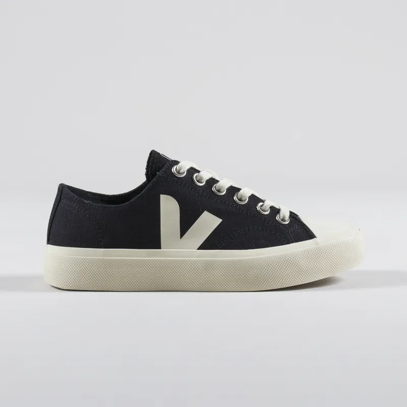 Veja Womens Wata II Low Canvas Shoes Black Pierre-4