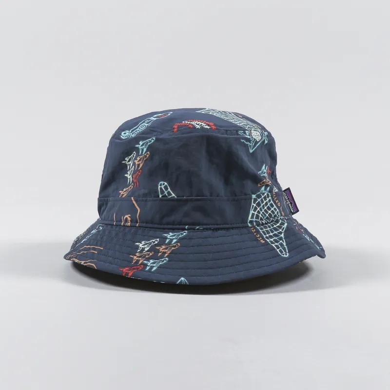 Patagonia Wavefarer Bucket Hat Clean Currents Tidepool Blue-3
