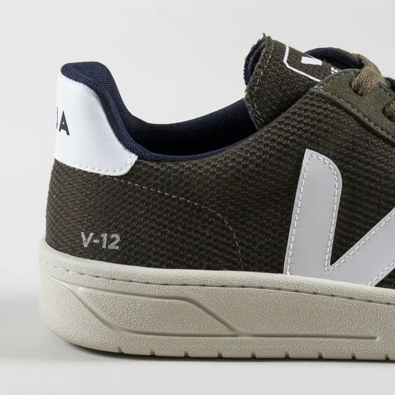 Veja V-12 B-Mesh Shoes Olive White-4