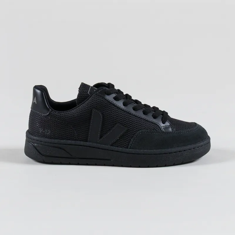 Veja Womens V-12 B-Mesh Shoes Full Black-2