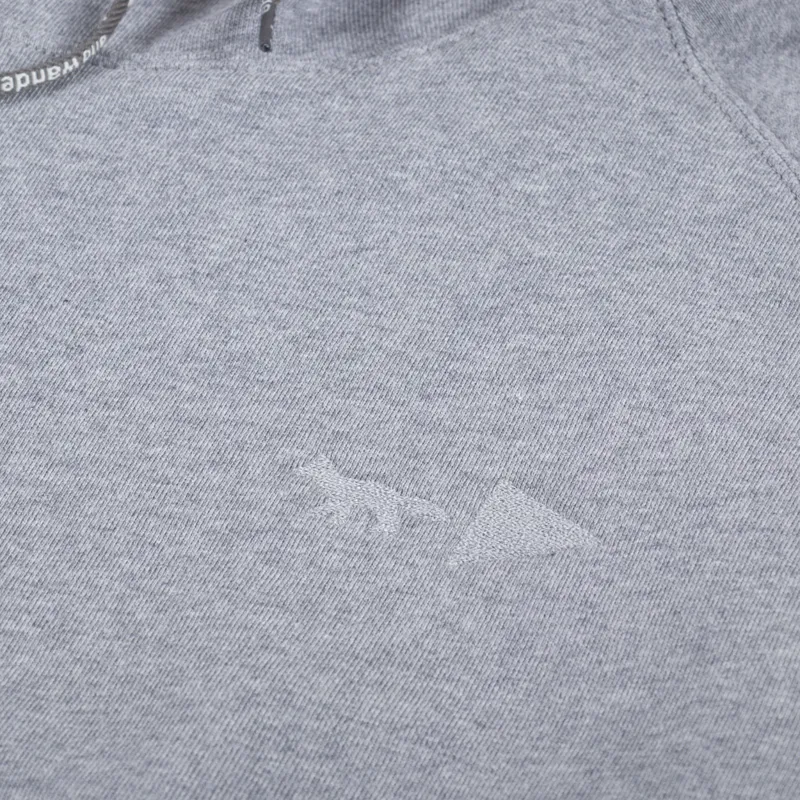 And Wander x Maison Kitsune Dry Cotton Hoodie Grey-5