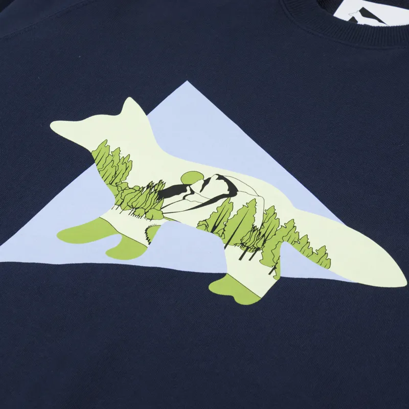 And Wander x Maison Kitsune Dry Cotton Sweat Navy-4