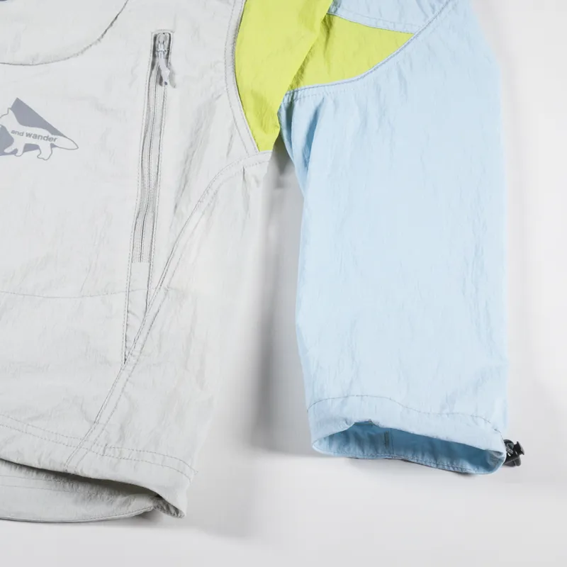 And Wander x Maison Kitsune Hiking Jacket Light Blue-7