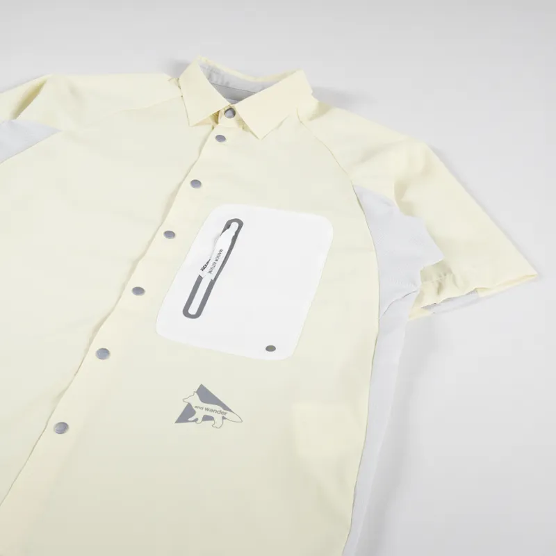 And Wander x Maison Kitsune Hiking Shirt Yellow-2