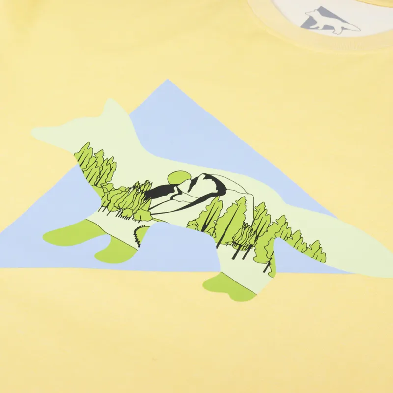 And Wander x Maison Kitsune Triangle T Shirt Yellow-1