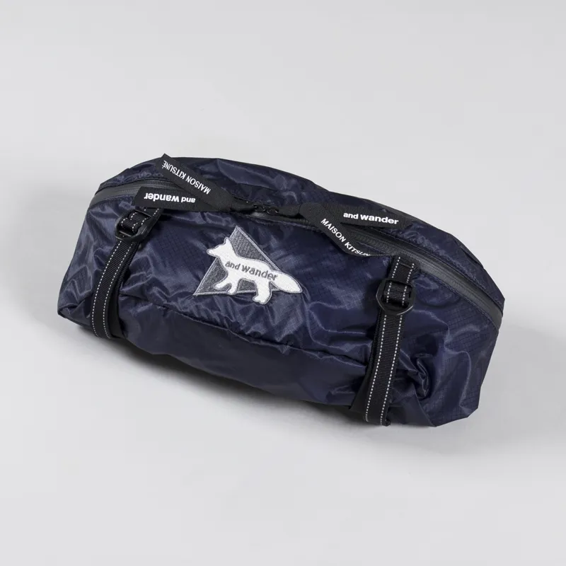 And Wander x Maison Kitsune Waist Bag Navy-5