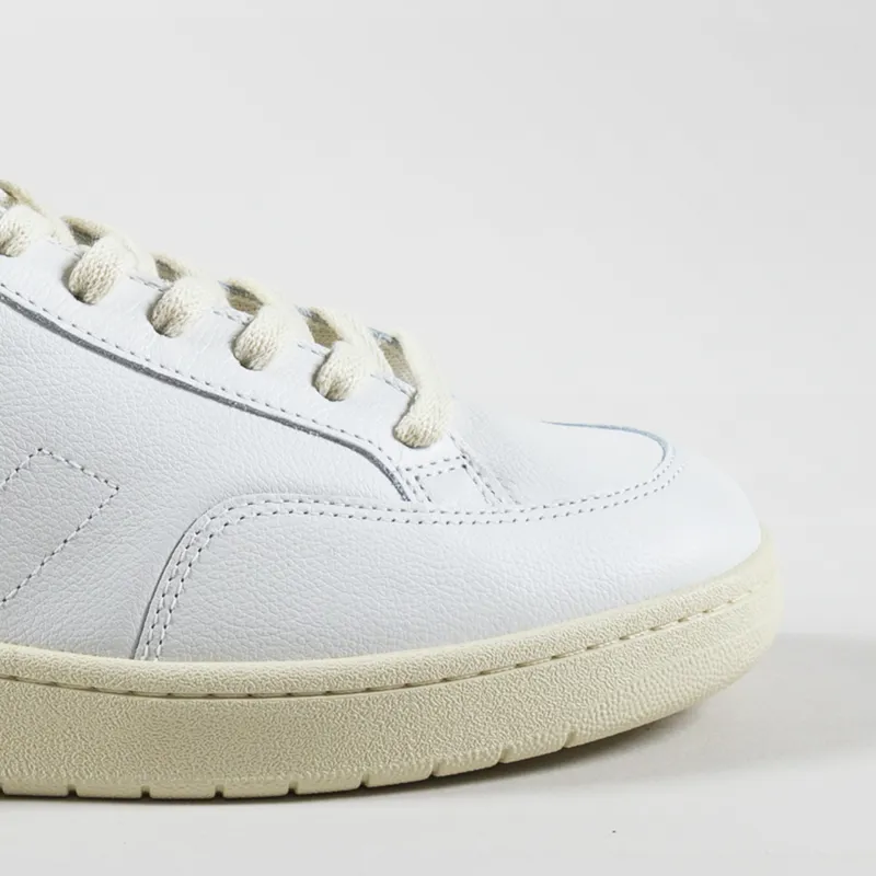 Veja V-12 Stitch OT Leather Shoes Extra White Khaki-5