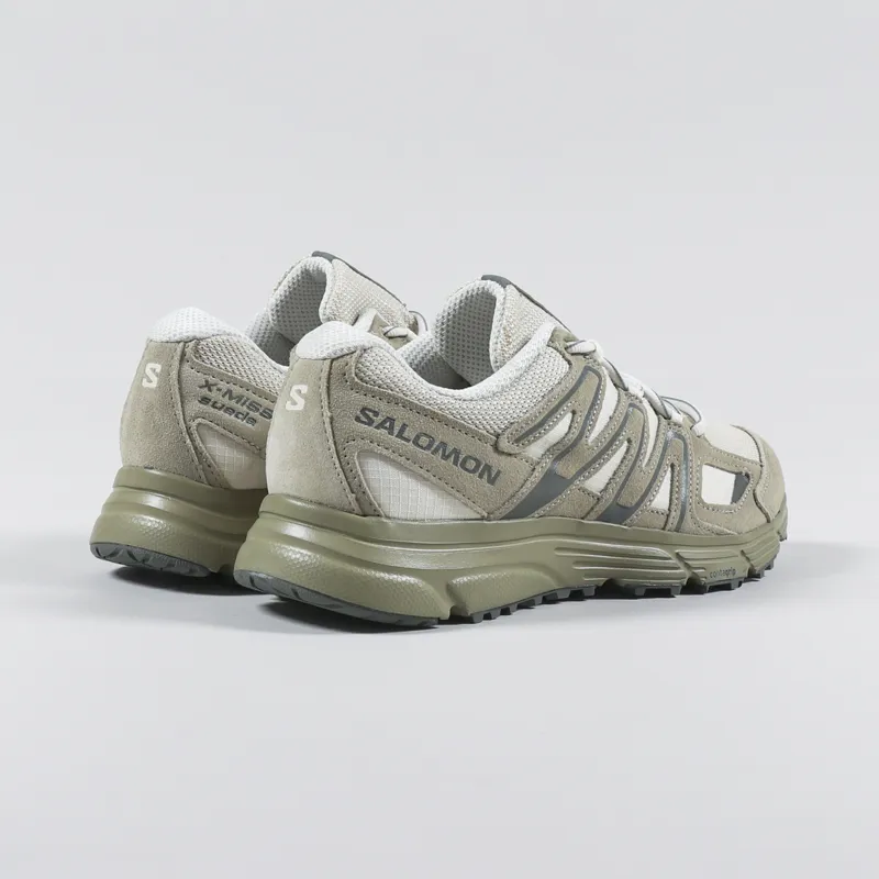 Salomon Mens Outdoor X-Mission 4 Trainers Suede Shoes Green Grey