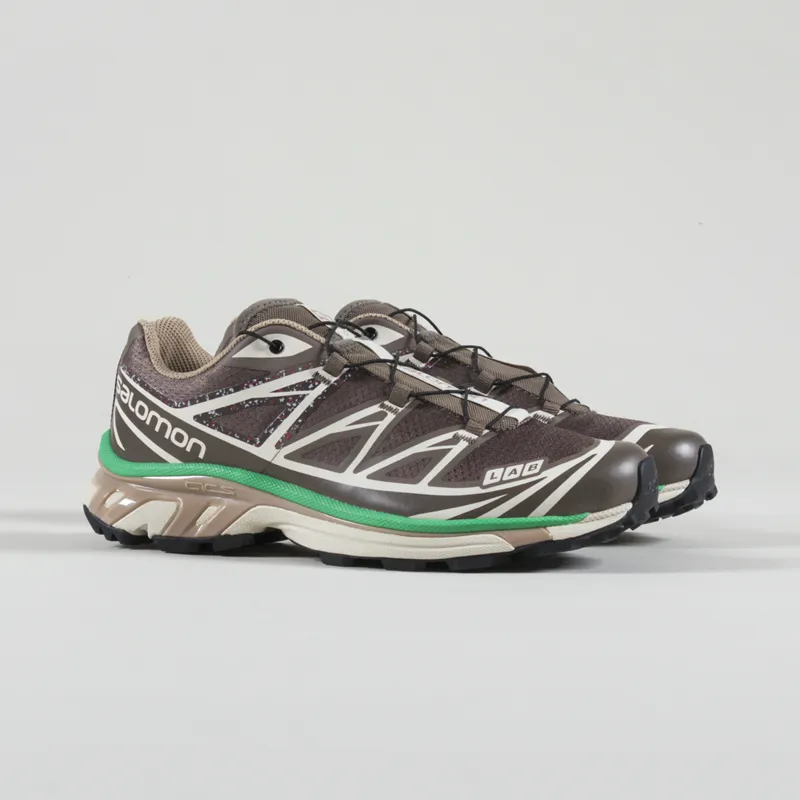 Salomon XT-6 Mindful Shoes Falcon Almond Milk Bright Green