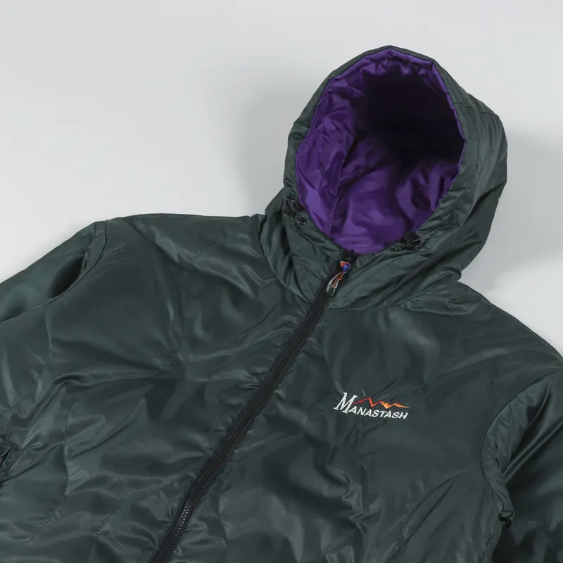 Manastash Y2K Reversible Hoodie Dark Green-6