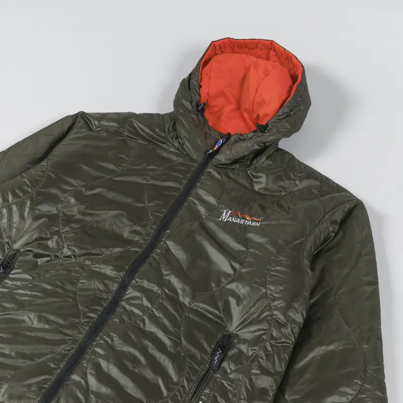 Manastash Y2K Reversible Hoodie Olive-5