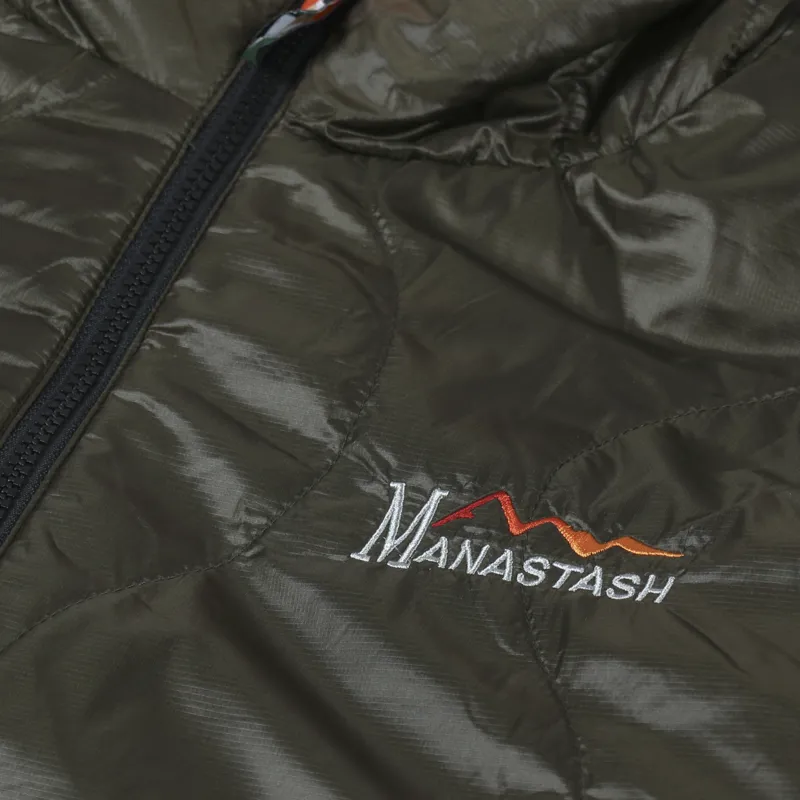 Manastash Y2K Reversible Hoodie Olive-9