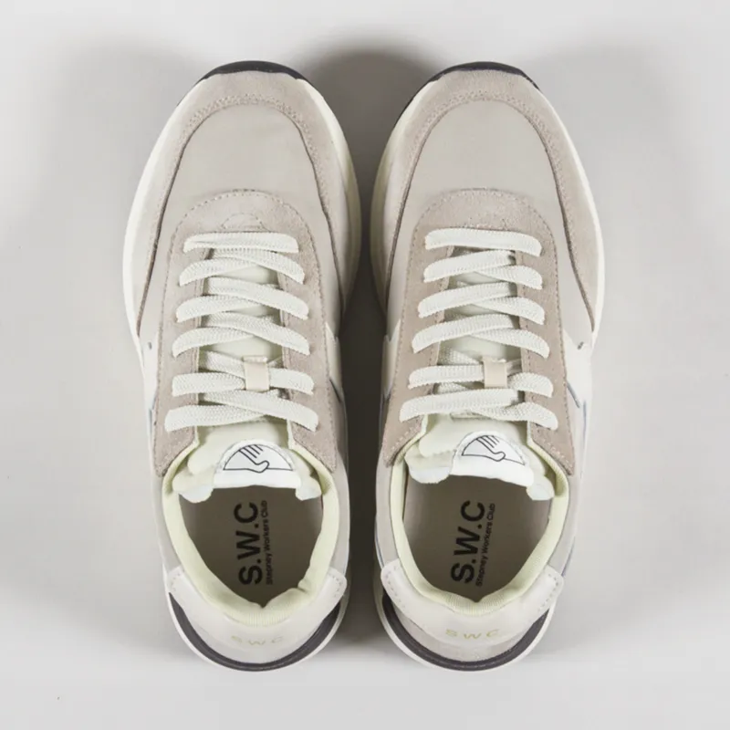 Stepney Workers Club Osier S-Strike Suede Mix Shoes Light Grey White-6