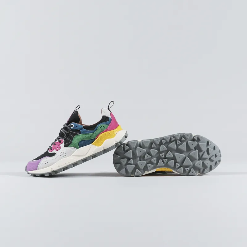 Flower Mountain Womens Suede Yamano 3 Shoes Lilac Black White