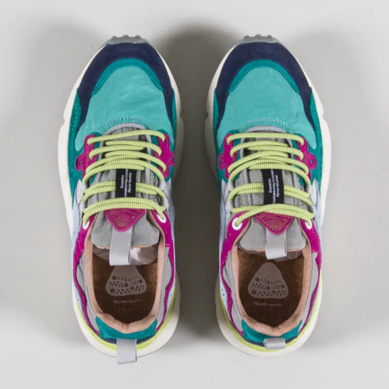 Flower Mountain Womens Yamano 3 Shoes Violet Aqua Green-1