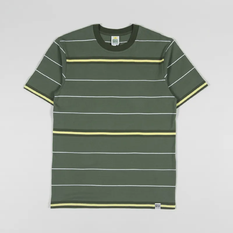 Hikerdelic Yarn Dyed Stripe T Shirt Green