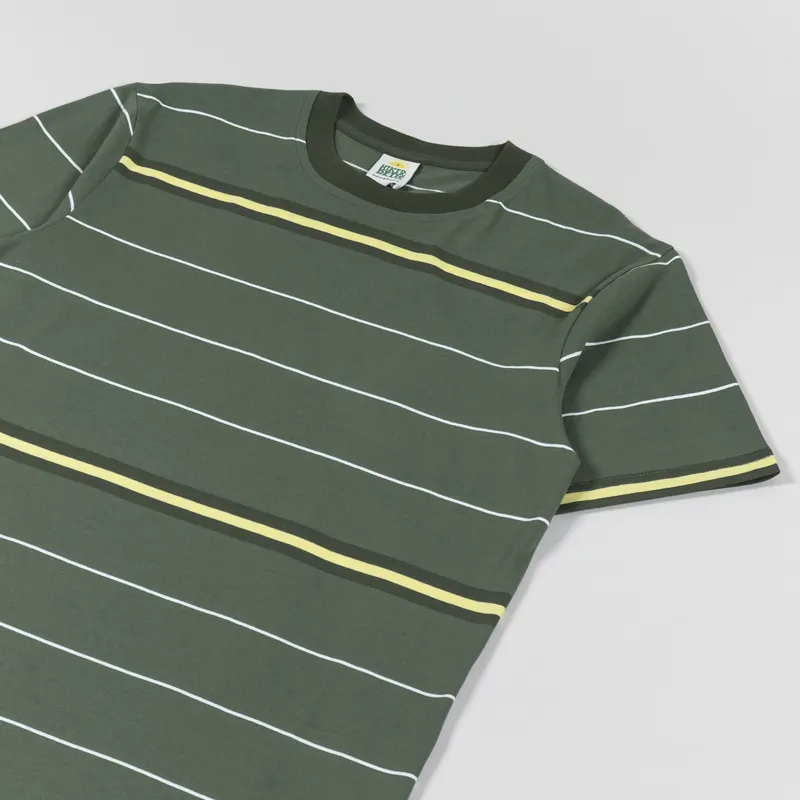 Hikerdelic Yarn Dyed Stripe T Shirt Green-2