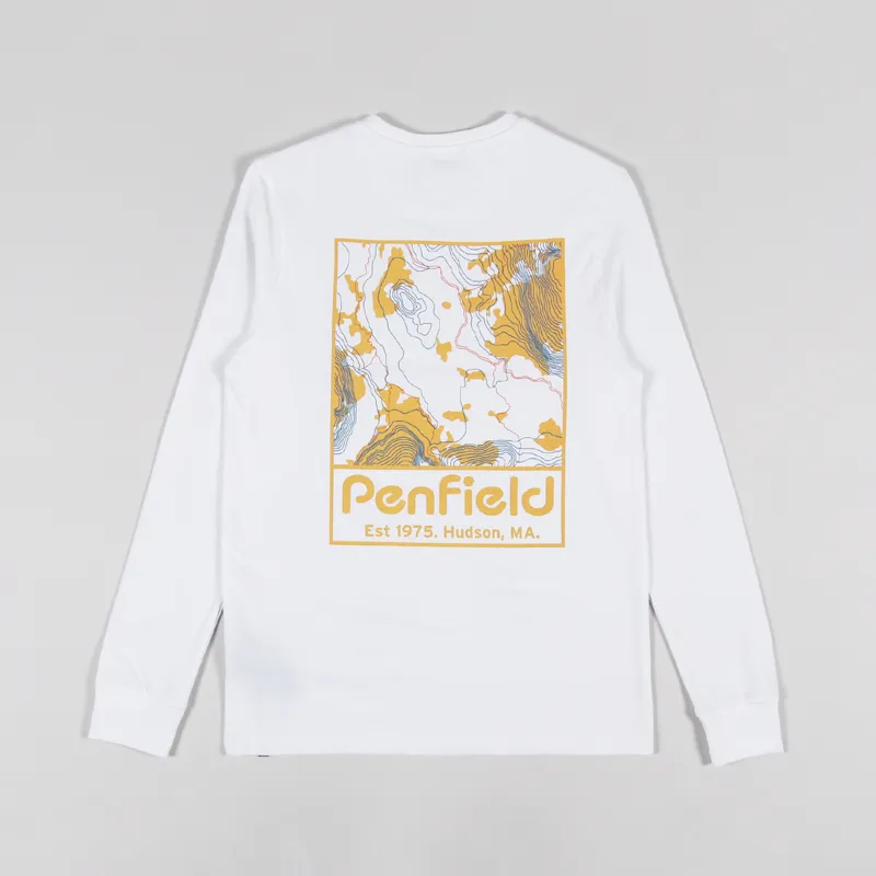 Penfield Yosemite Trail Back Graphic Long Sleeve T Shirt White