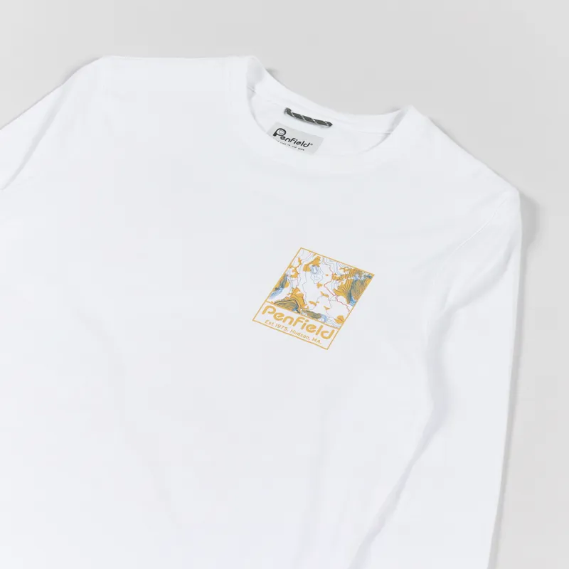 Penfield Yosemite Trail Back Graphic Long Sleeve T Shirt White-3