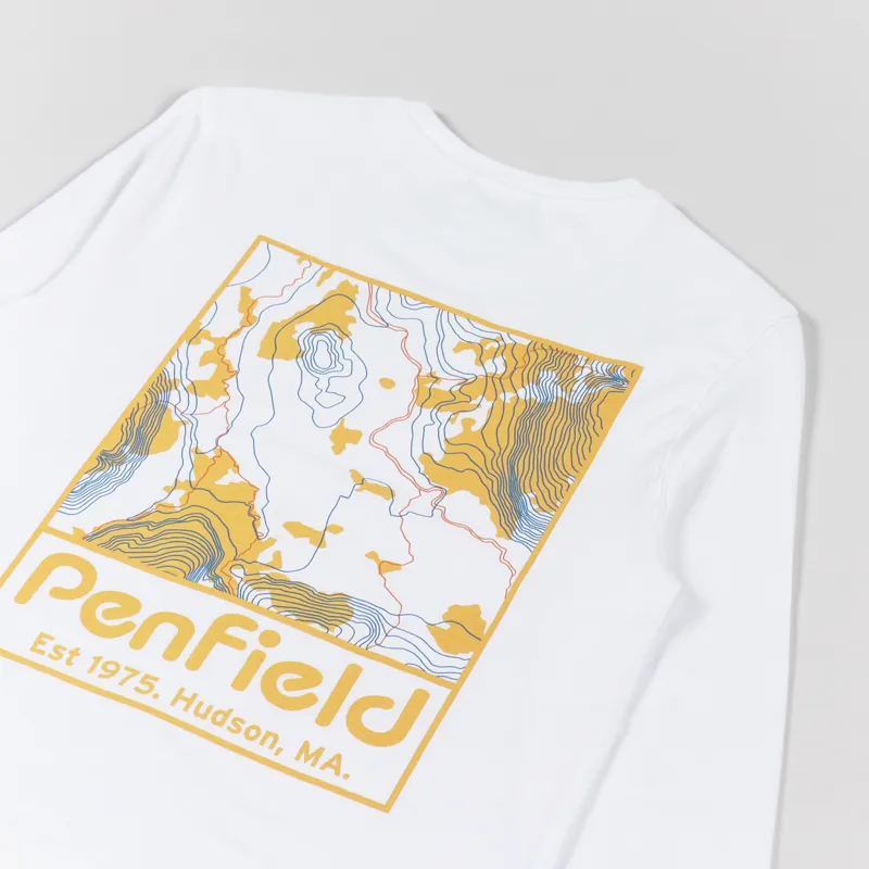 Penfield Yosemite Trail Back Graphic Long Sleeve T Shirt White-2
