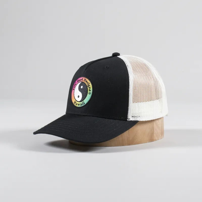 T And C Surf YY Trucker Cap Black White Gradient