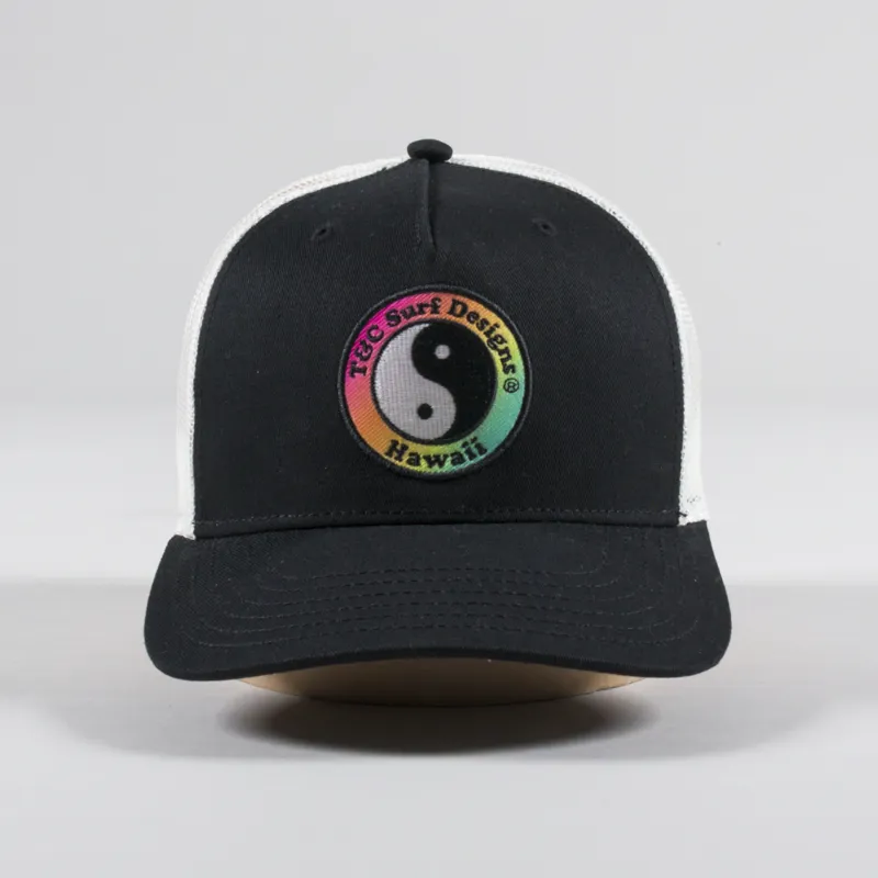 T And C Surf YY Trucker Cap Black White Gradient-2