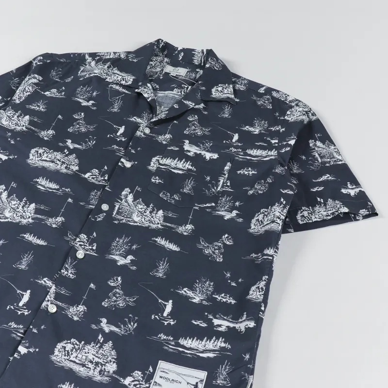 Woolrich Zavikon Short Sleeve Shirt Melton Blue-1