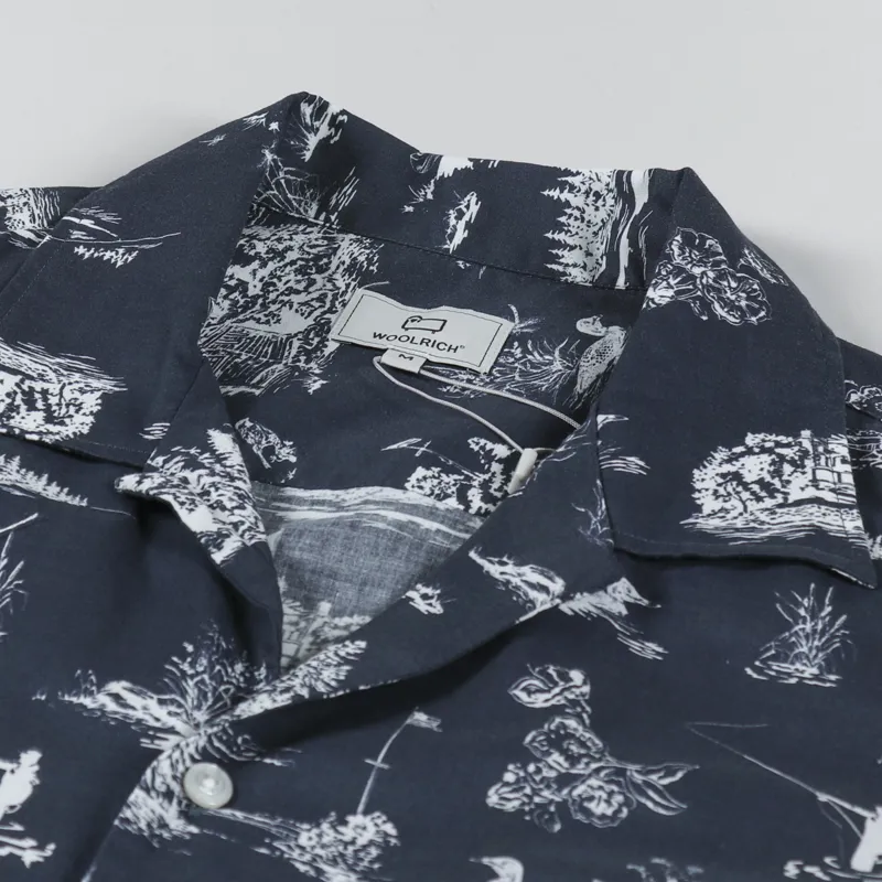 Woolrich Zavikon Short Sleeve Shirt Melton Blue-5