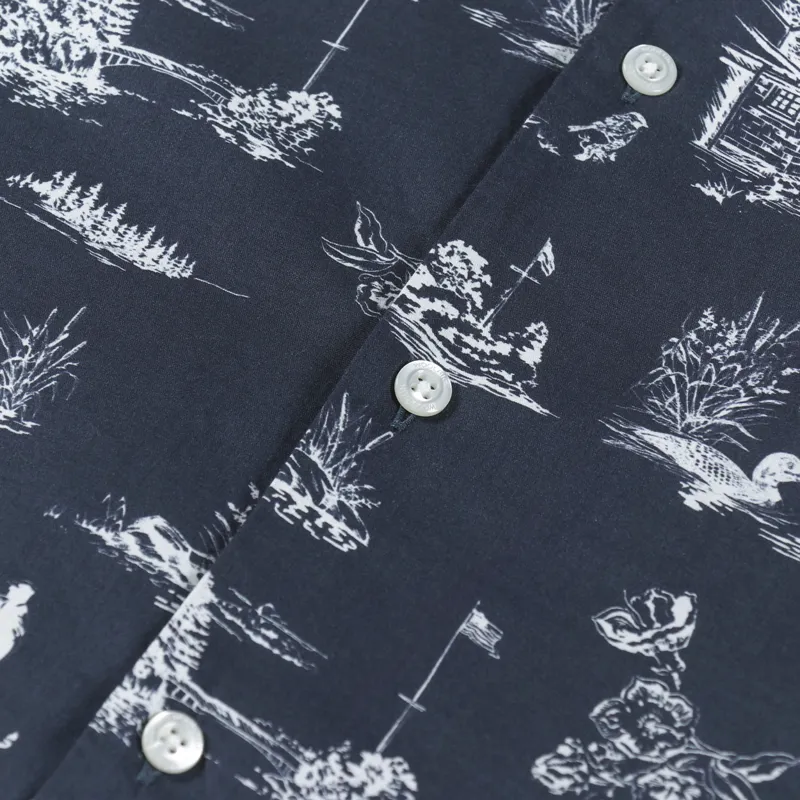 Woolrich Zavikon Short Sleeve Shirt Melton Blue-3